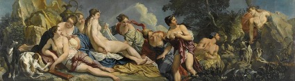 Diana y las ninfas sorprendidas por Actheon, il Pitocchetto, 1744